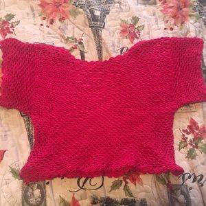 Pink crochet crop top